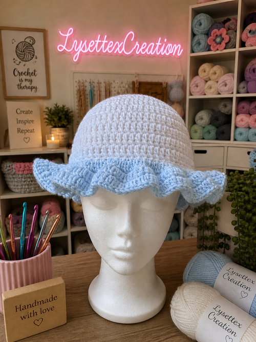Crochet ruffle hat
